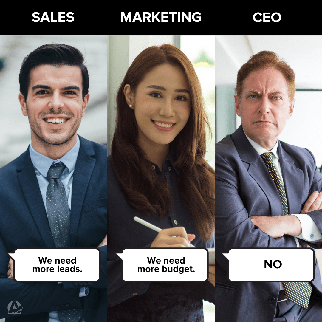 Sales vs Marketing vs Leadership Meme Sales vs Marketing vs Leadership Meme