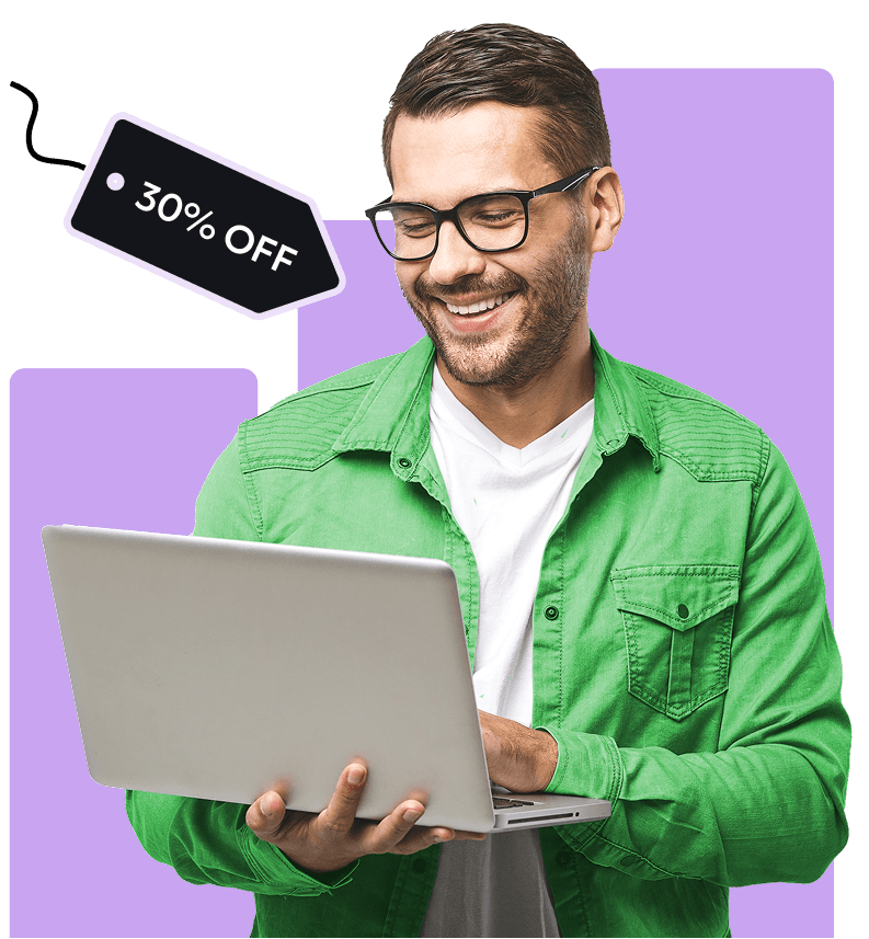 Person holding laptop