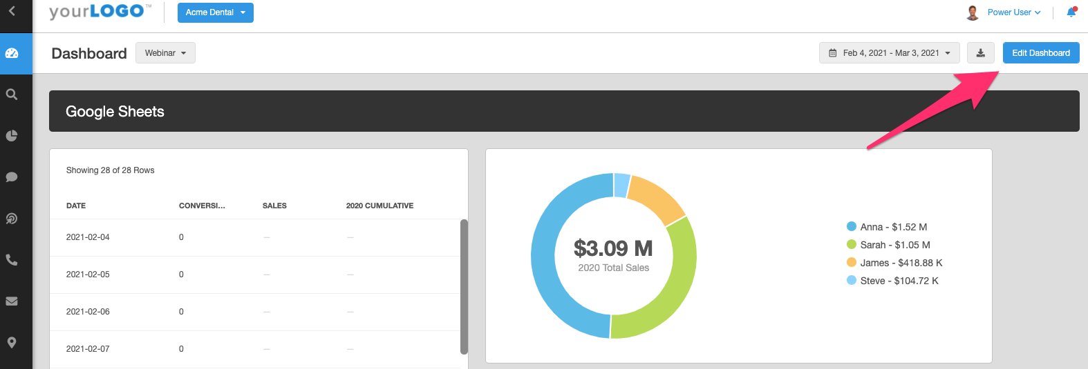 How to Add a Google Sheets Widget