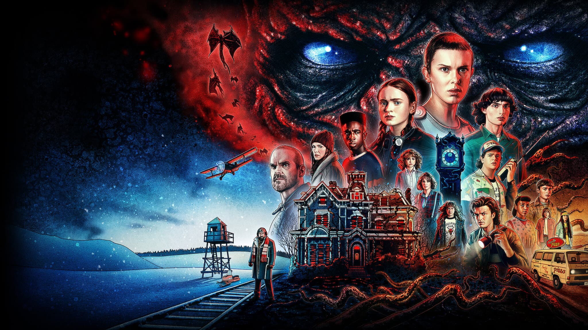 Promotional image from the Netflix TV show Stranger Things Promotional image from the Netflix TV show Stranger Things