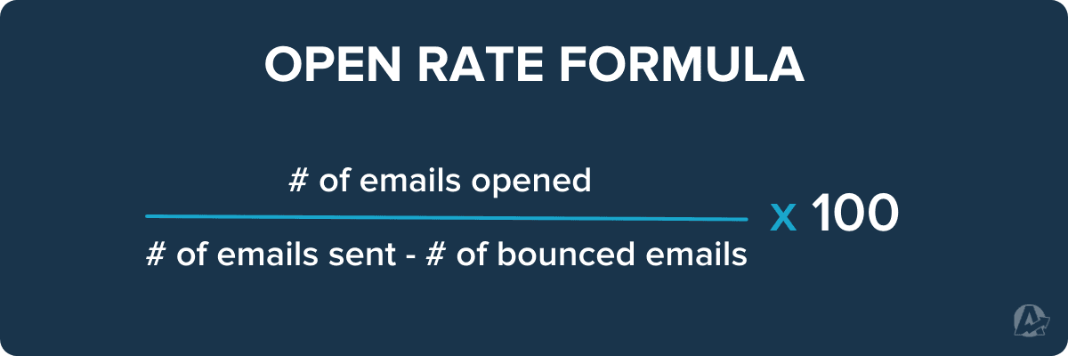 Email open rate formula example