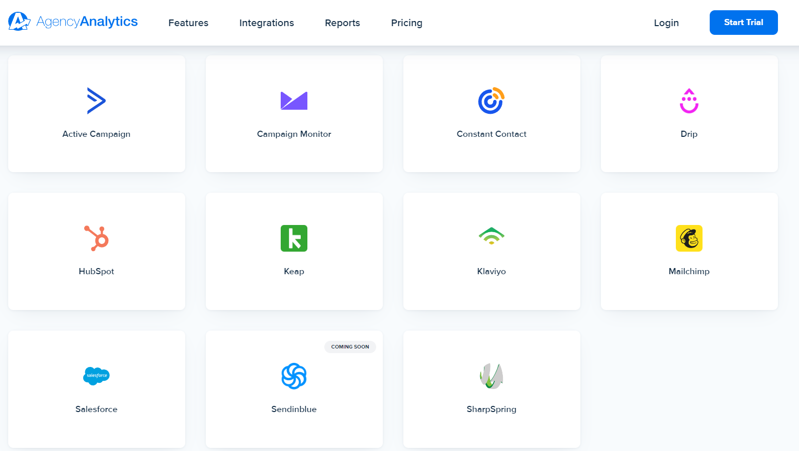AgencyAnalytics Email Marketing Integration List