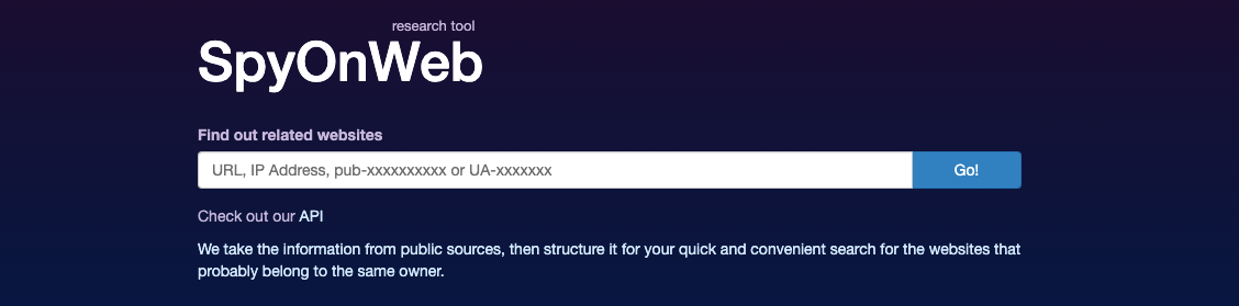 SpyOnWeb research tool