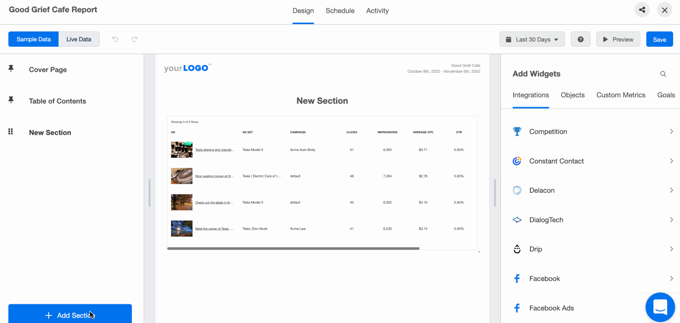 Adding Keap Integration to Report Adding Keap Integration to Report