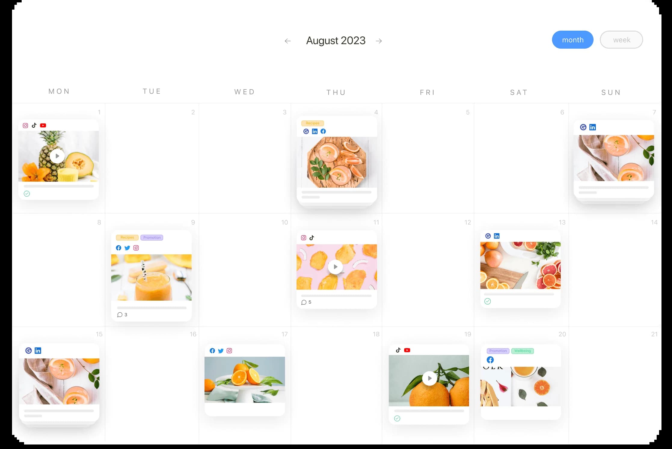 social media calendar image