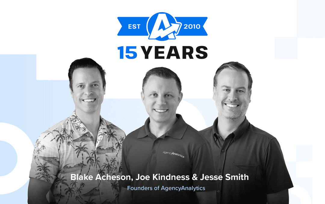 Hero Image for 15 Year Anniversary AgencyAnalytics Blog Post Hero Image for 15 Year Anniversary AgencyAnalytics Blog Post