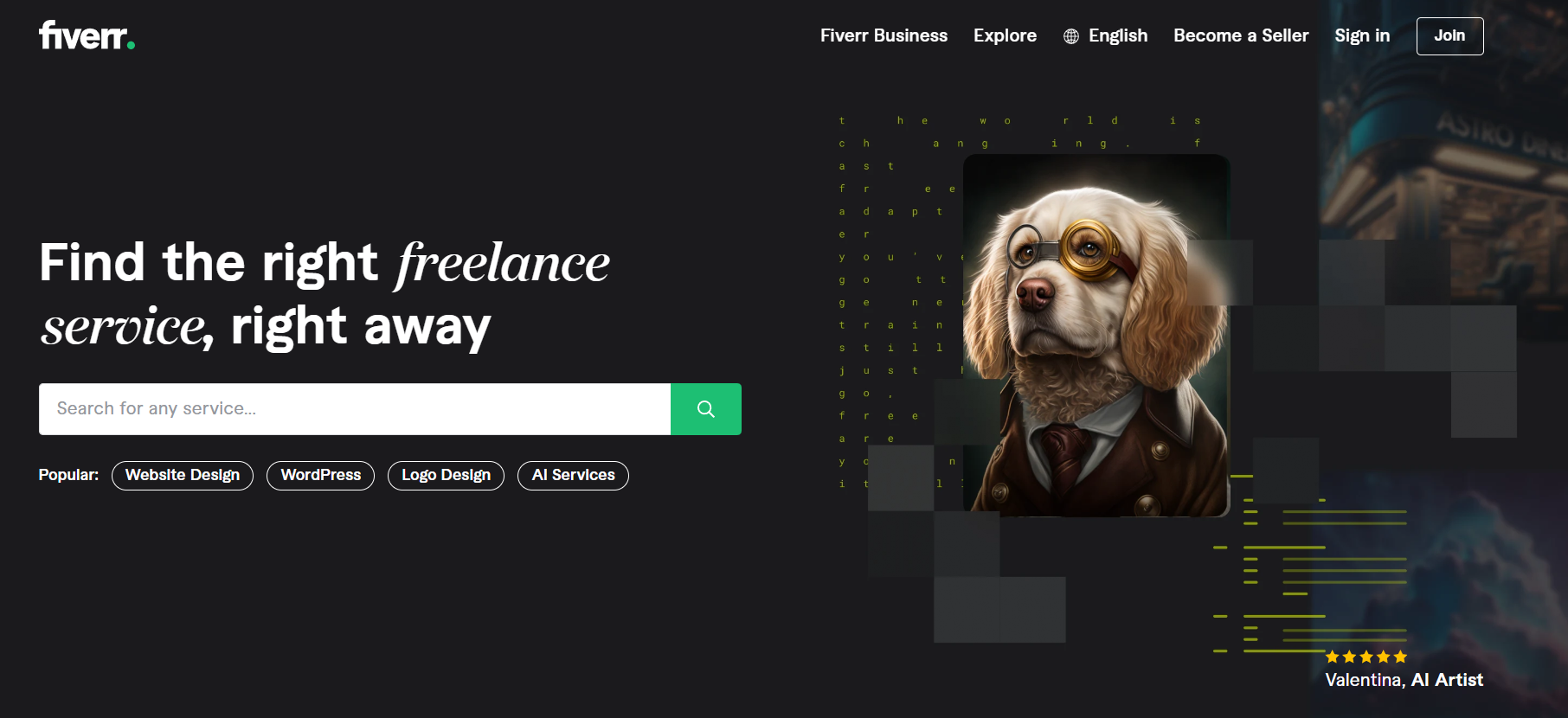 Fiverr Homepage