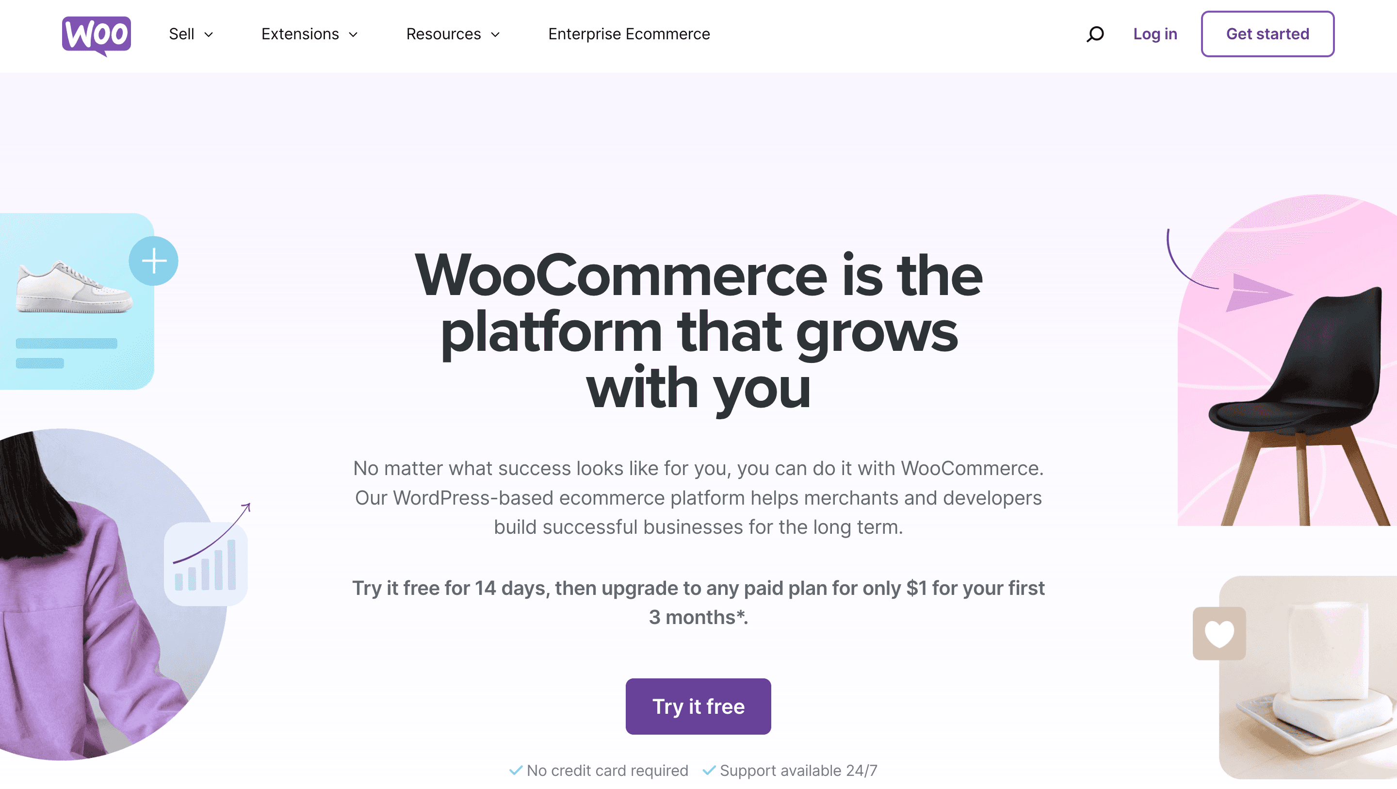 Image of Woocommerce website home page Image of Woocommerce website home page