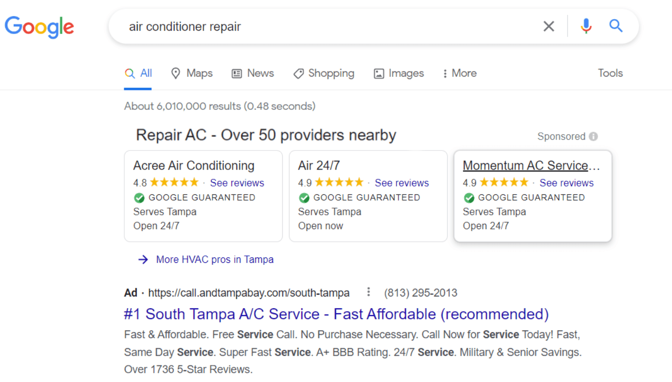 google local search example
