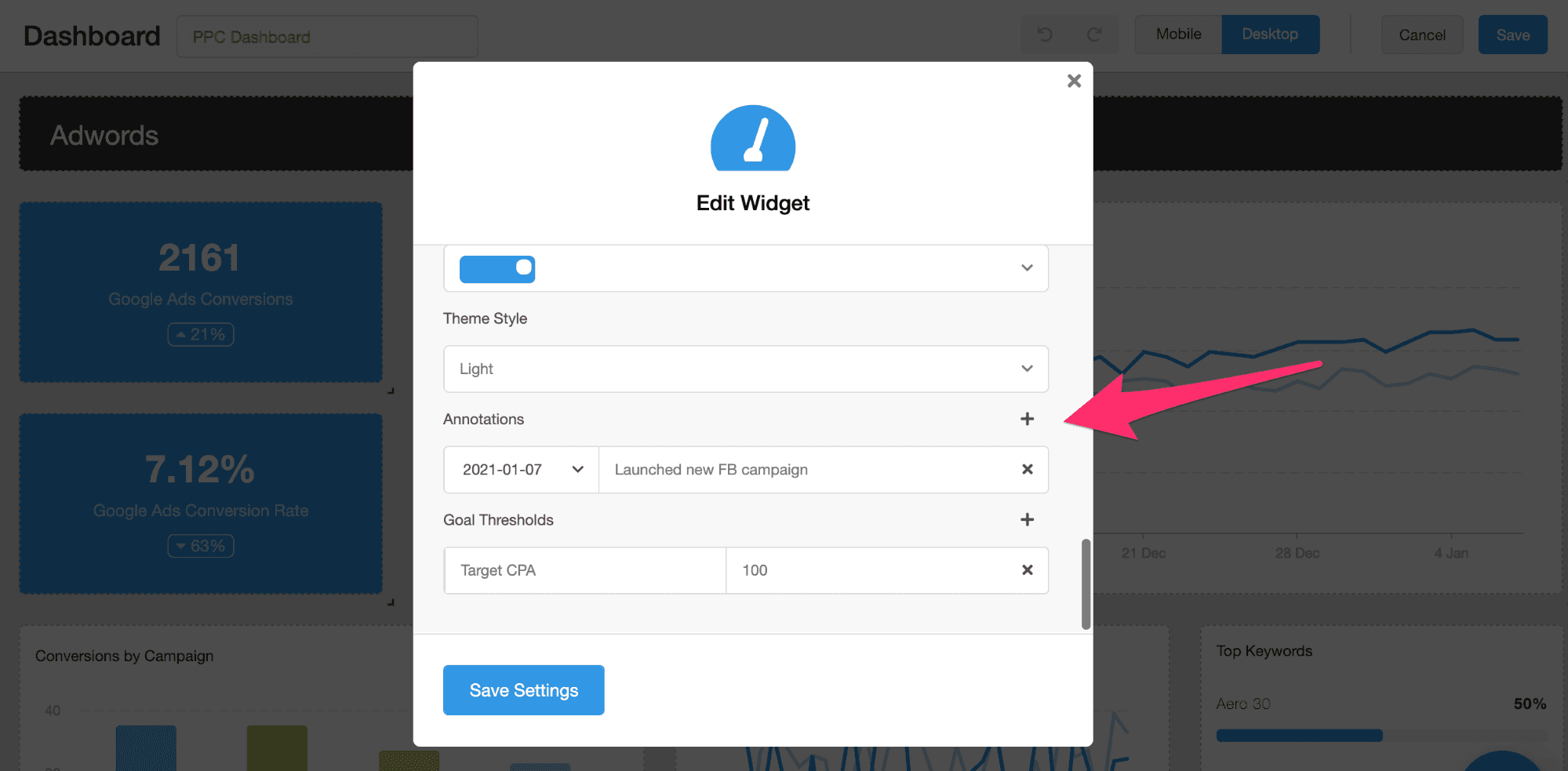 How to Edit a Dashboard Widget