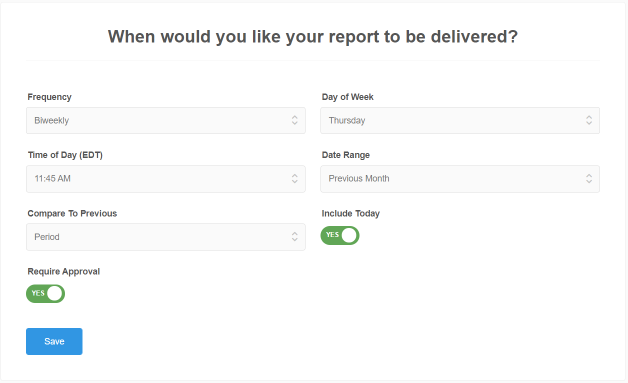 Schedule Automatic Report Delivery