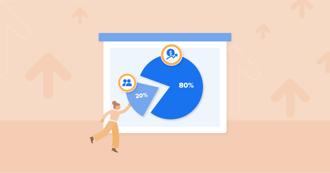 a hero image representing the 80-20 rule or Pareto principle for marketing  a hero image representing the 80-20 rule or Pareto principle for marketing