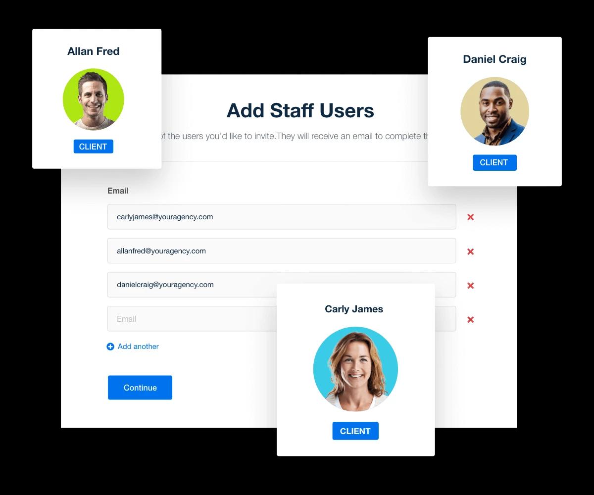 Custom staff access to manage your agency