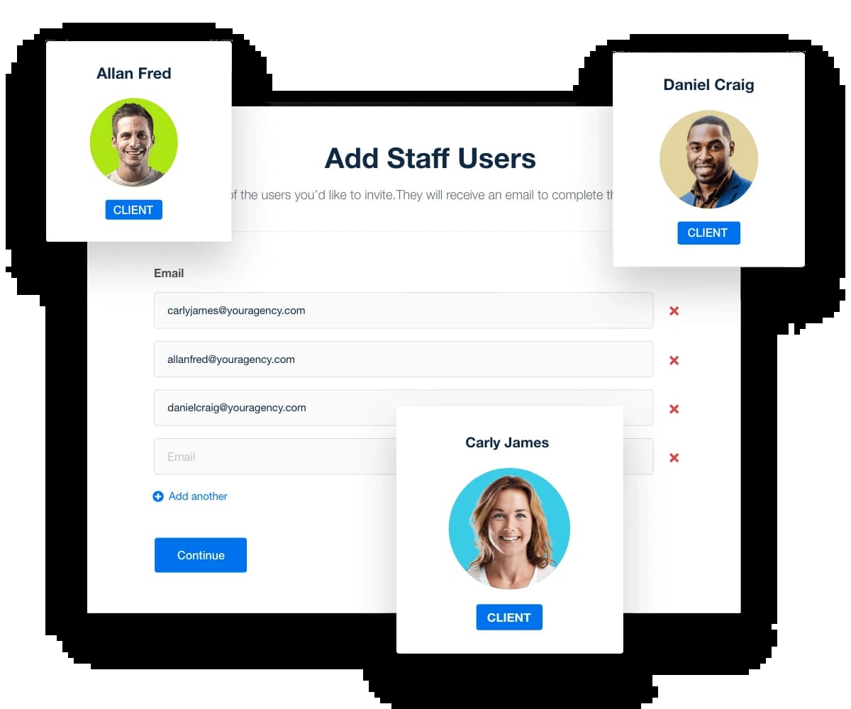 Custom staff access to manage your agency