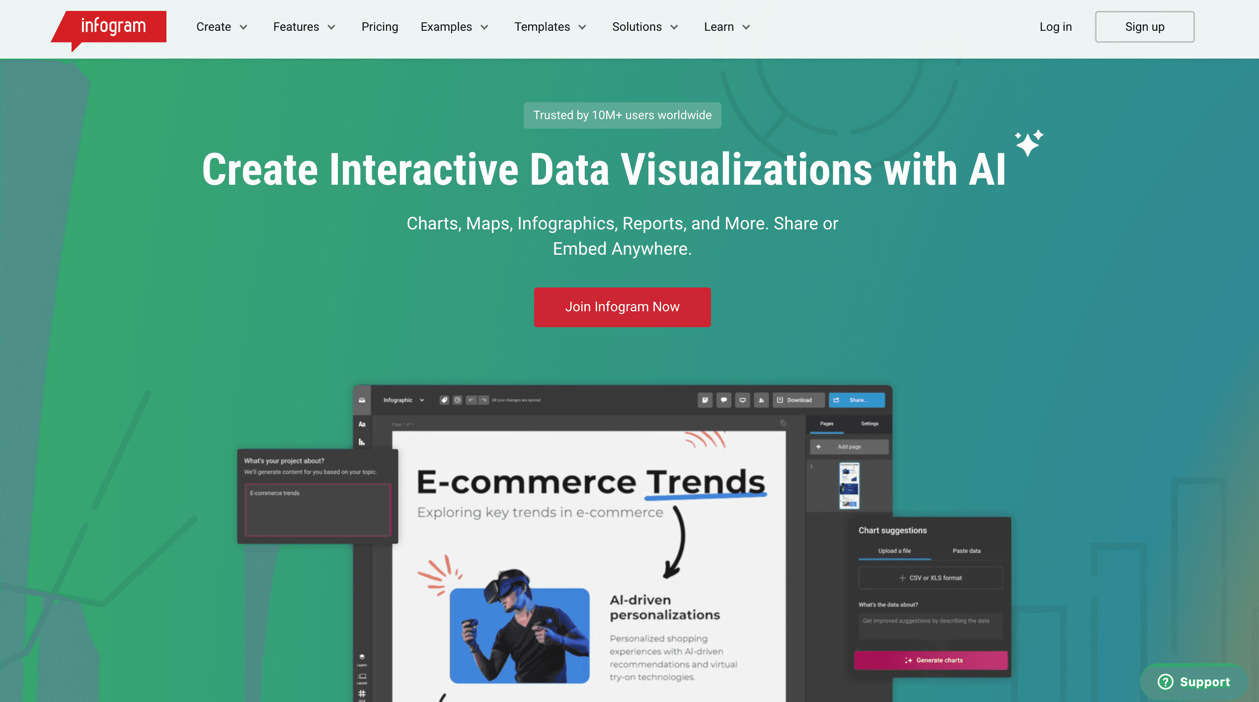 Infogram homepage Infogram homepage