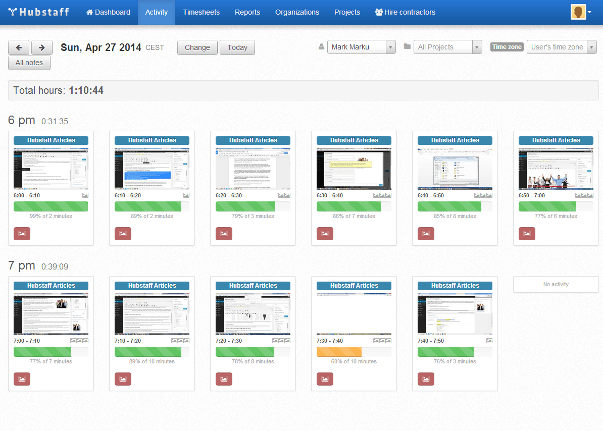 HubStaff productivity monitoring tool