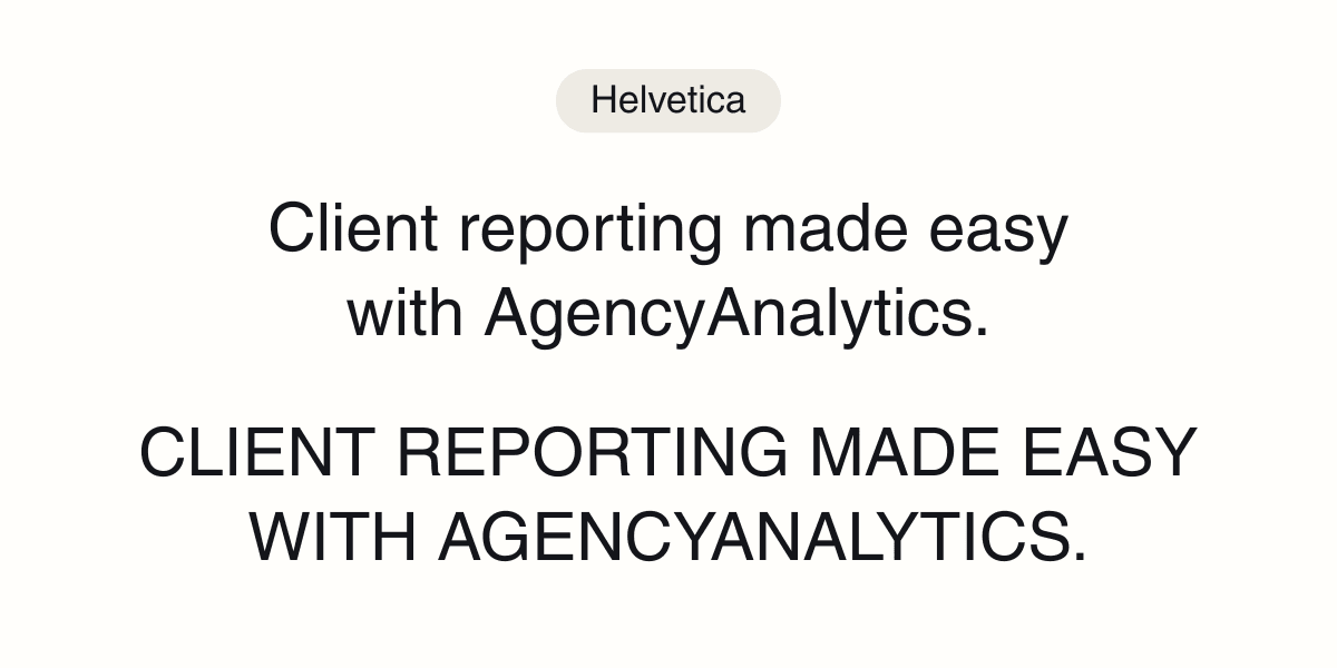 An example showing the Helvetica font An example showing the Helvetica font