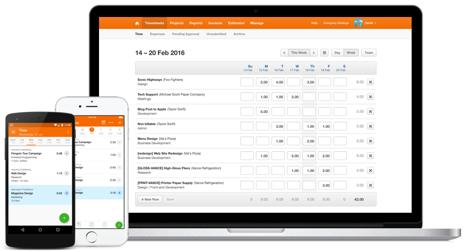 Harvest time tracking app