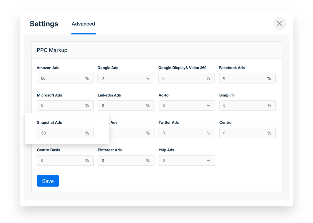 A screenshot of PPC markup tools