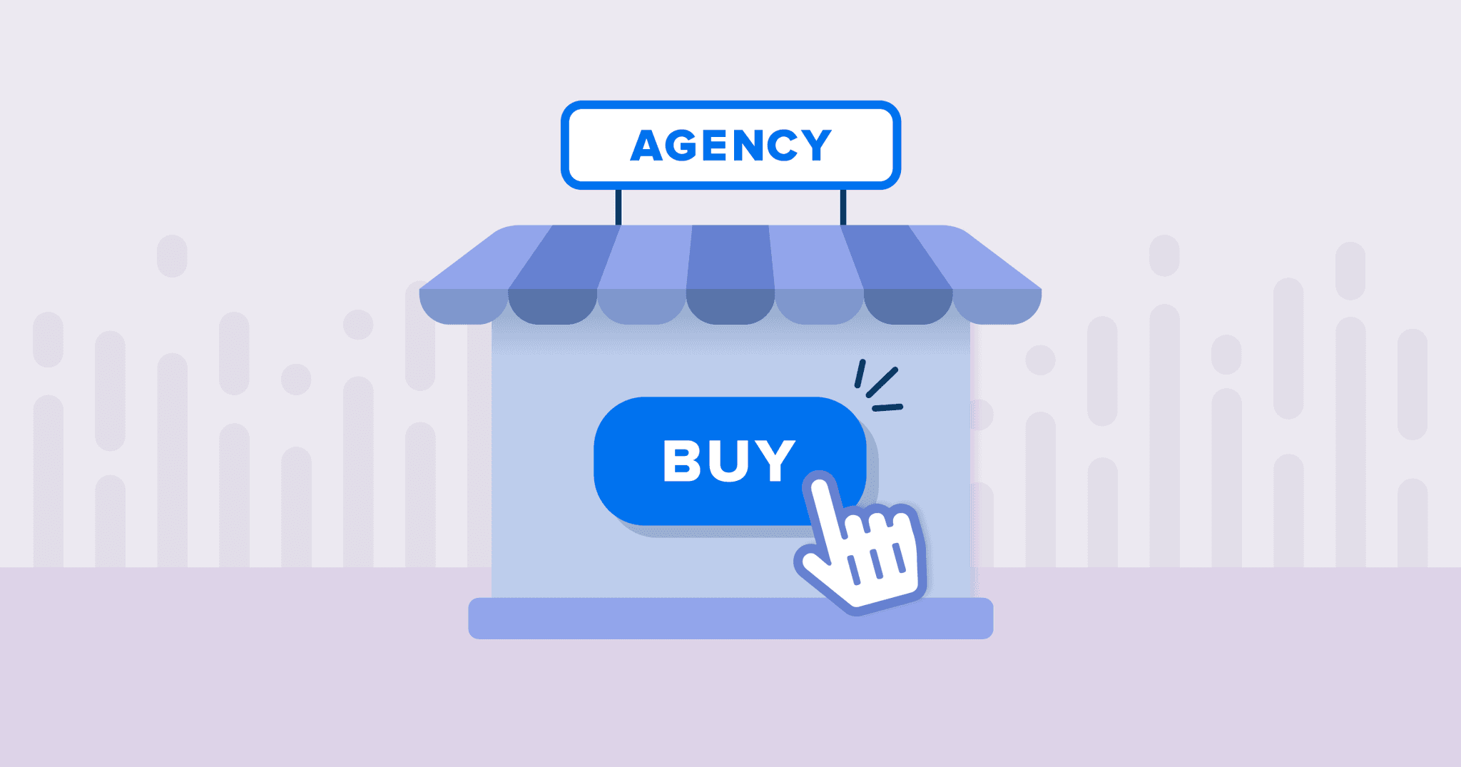  Hero image for buying a Marketing Agency showing a mouse clicking on a company