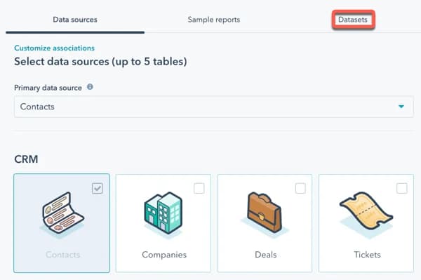 How to Create Custom HubSpot Reports - Data Sources