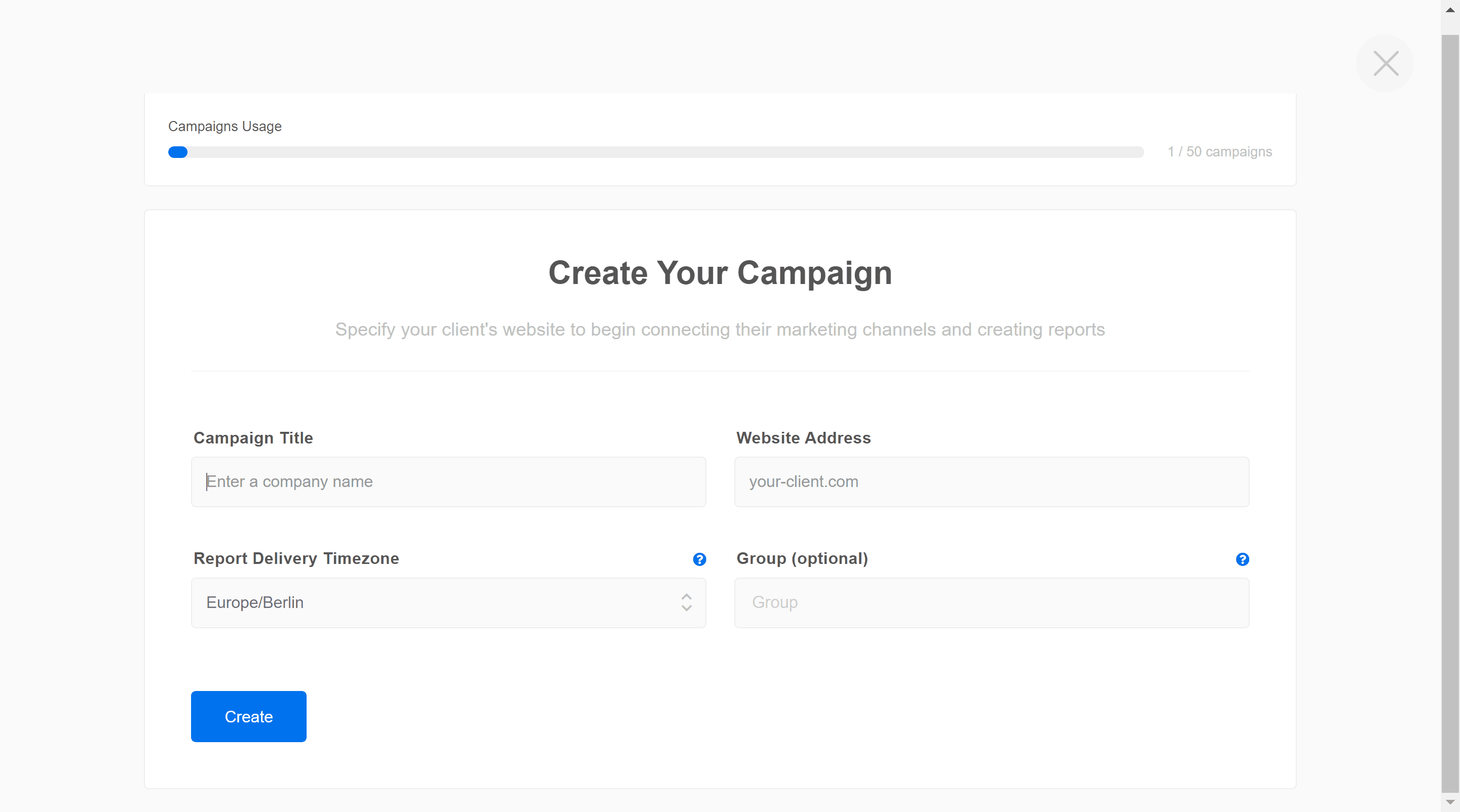 create a campaign