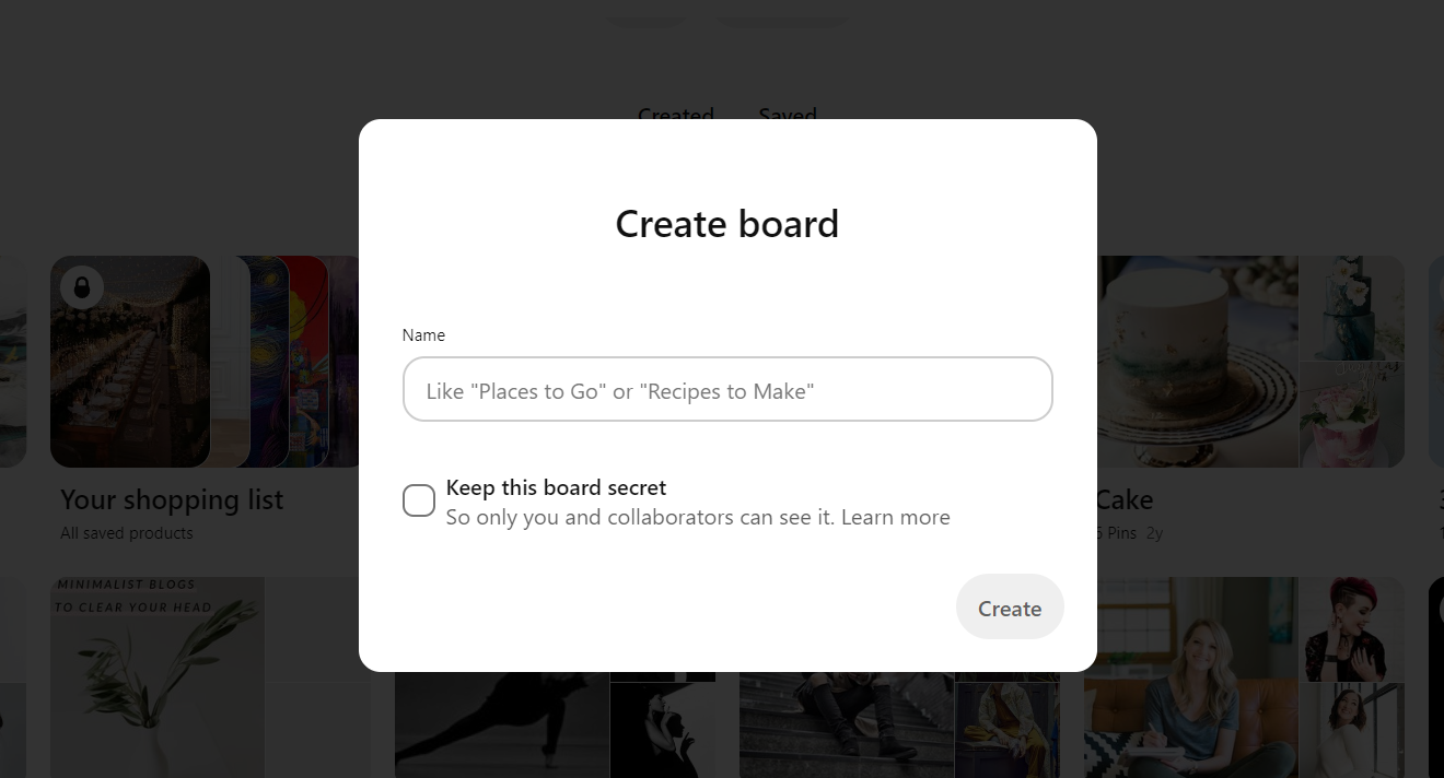 Pinterest Create Board Pinterest Create Board