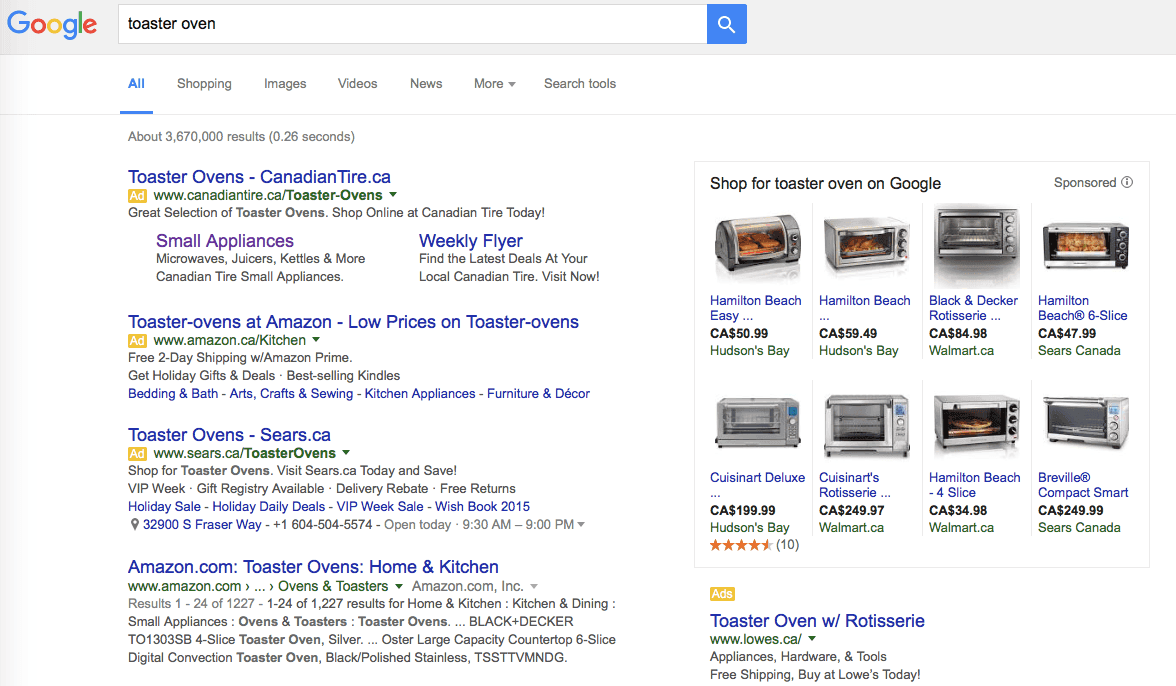 Google Search Results for Toaster Oven Keyword Intent Example Google Search Results for Toaster Oven Keyword Intent Example