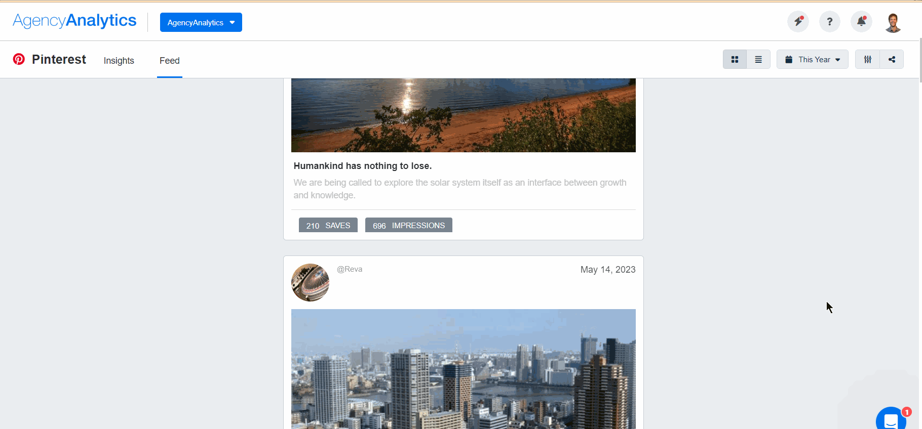 AgencyAnalytics Pinterest Feed