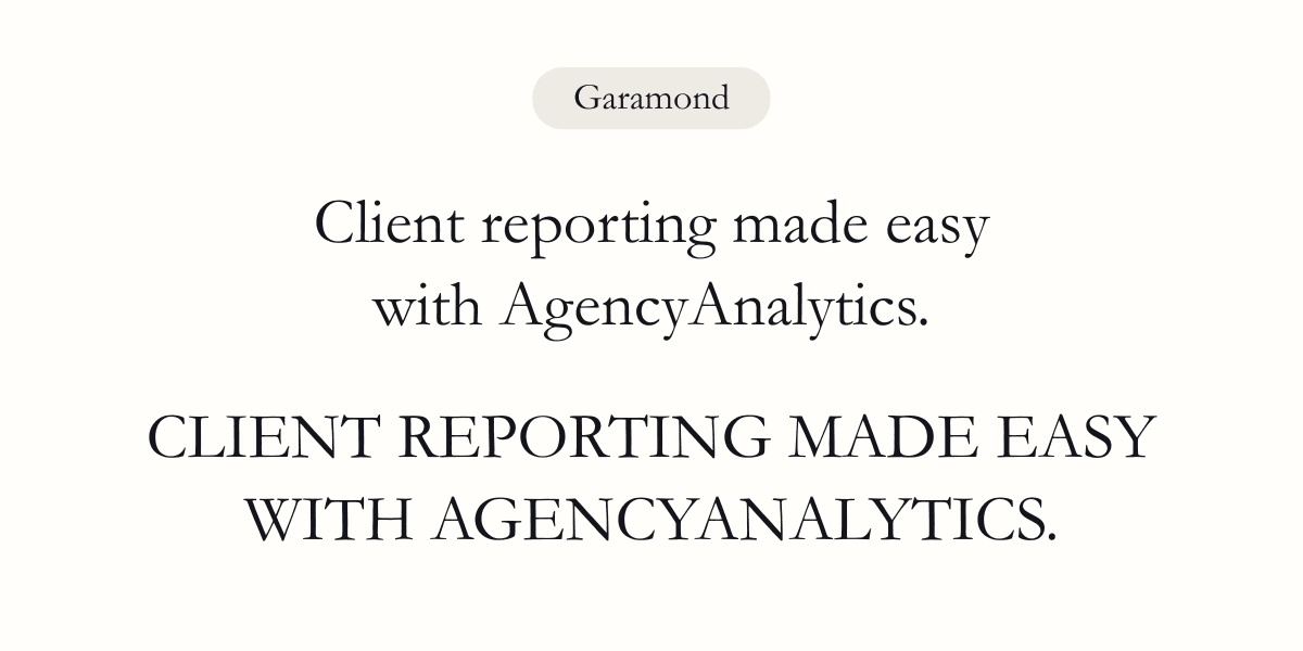 An example of the Garamond font An example of the Garamond font