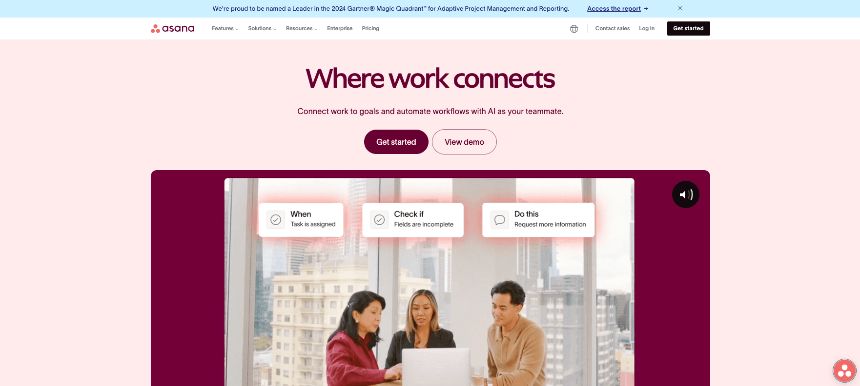 Asana Homepage Screenshot Asana Homepage Screenshot