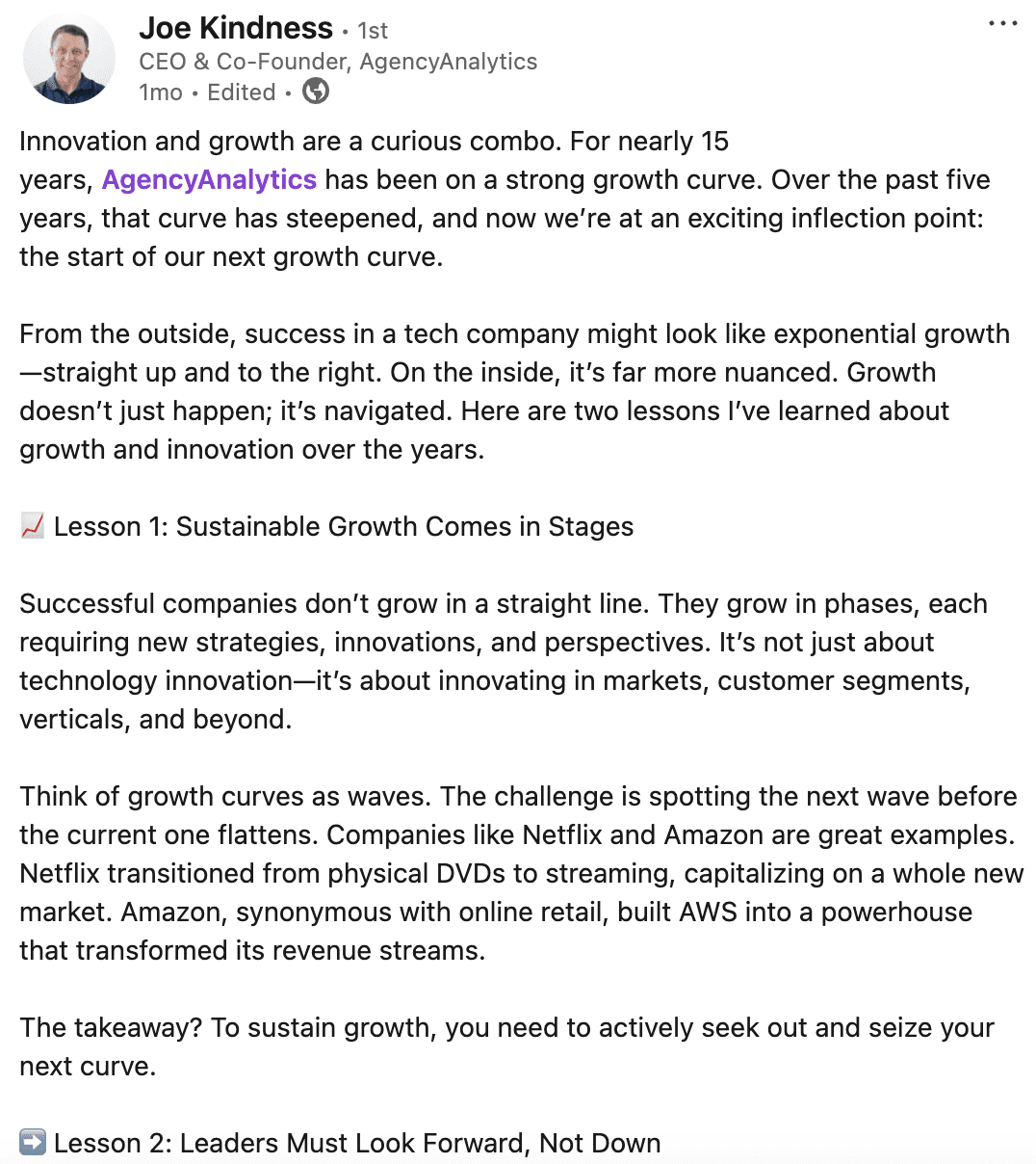 Joe Kindness Linkedin Post Joe Kindness Linkedin Post