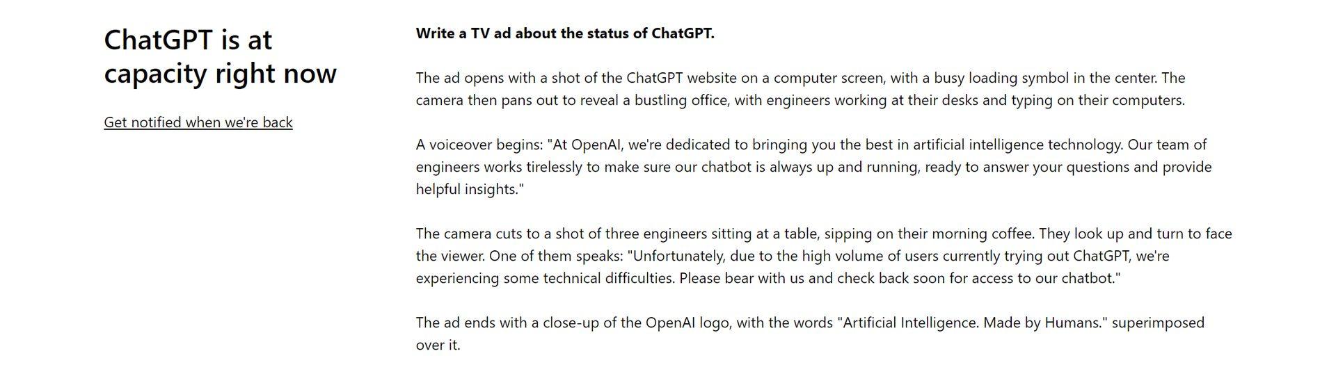 chat GPT example 