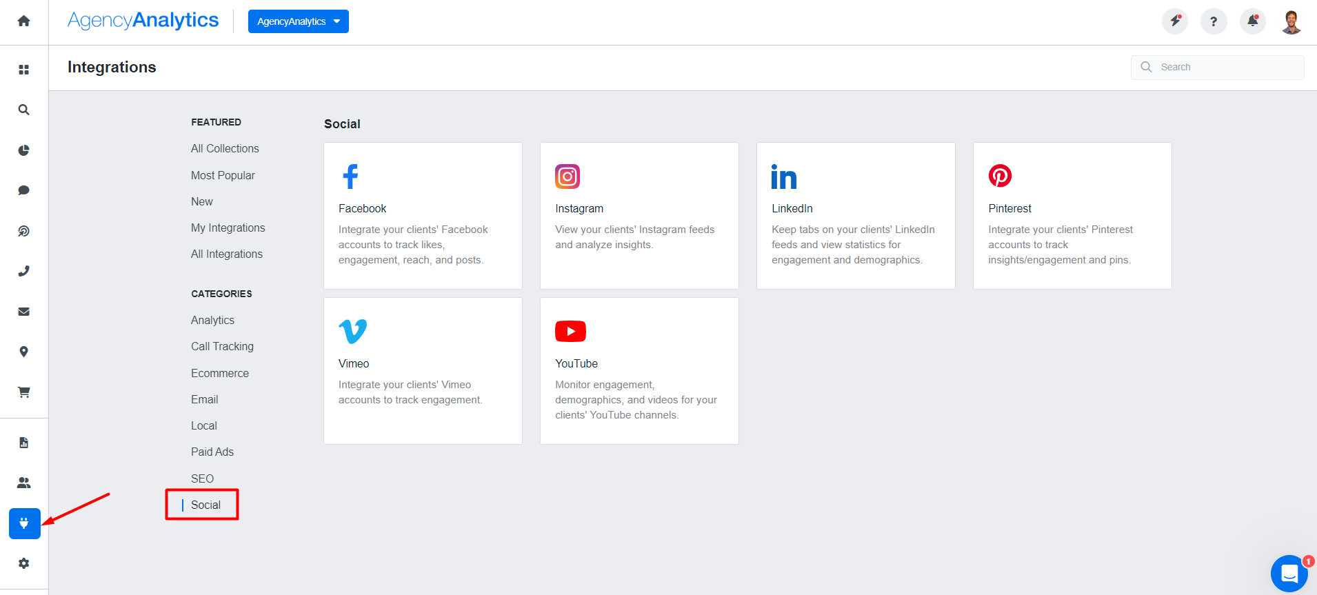 AgencyAnalytics Social Media Integrations