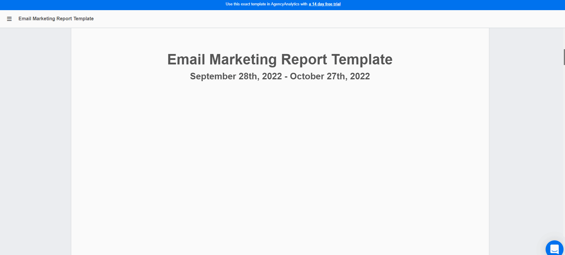 AgencyAnalytics Email Marketing Template Example