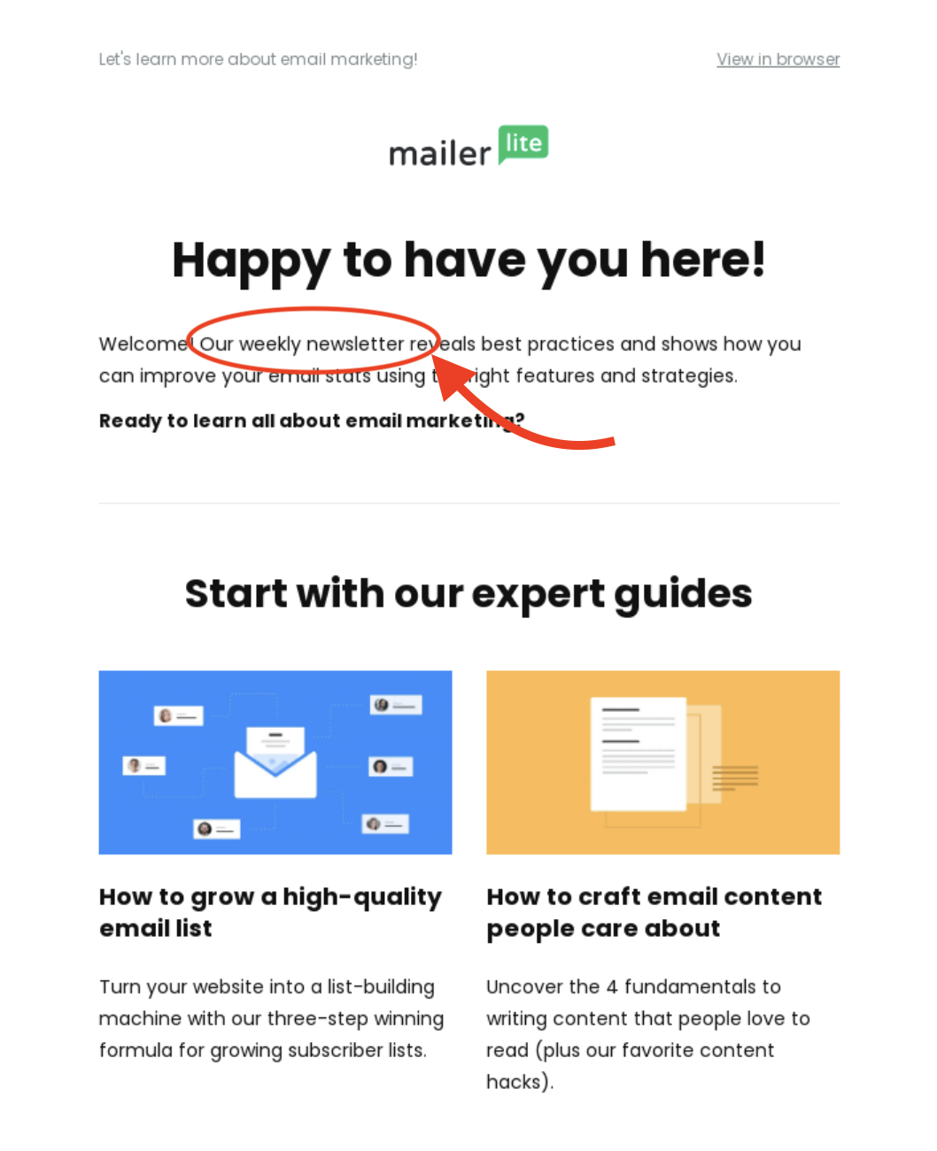 example of an email frequency that sets expectations  example of an email frequency that sets expectations