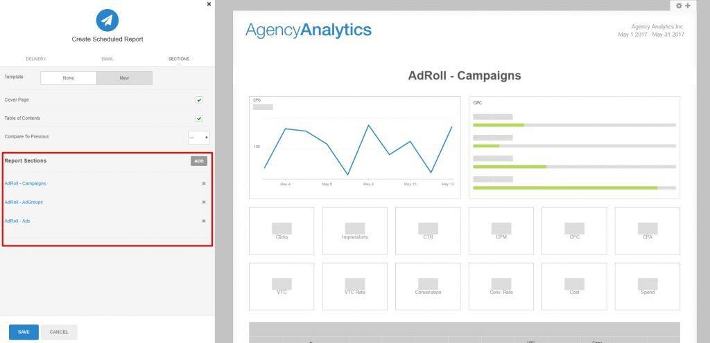 Report sections AgencyAnalytics