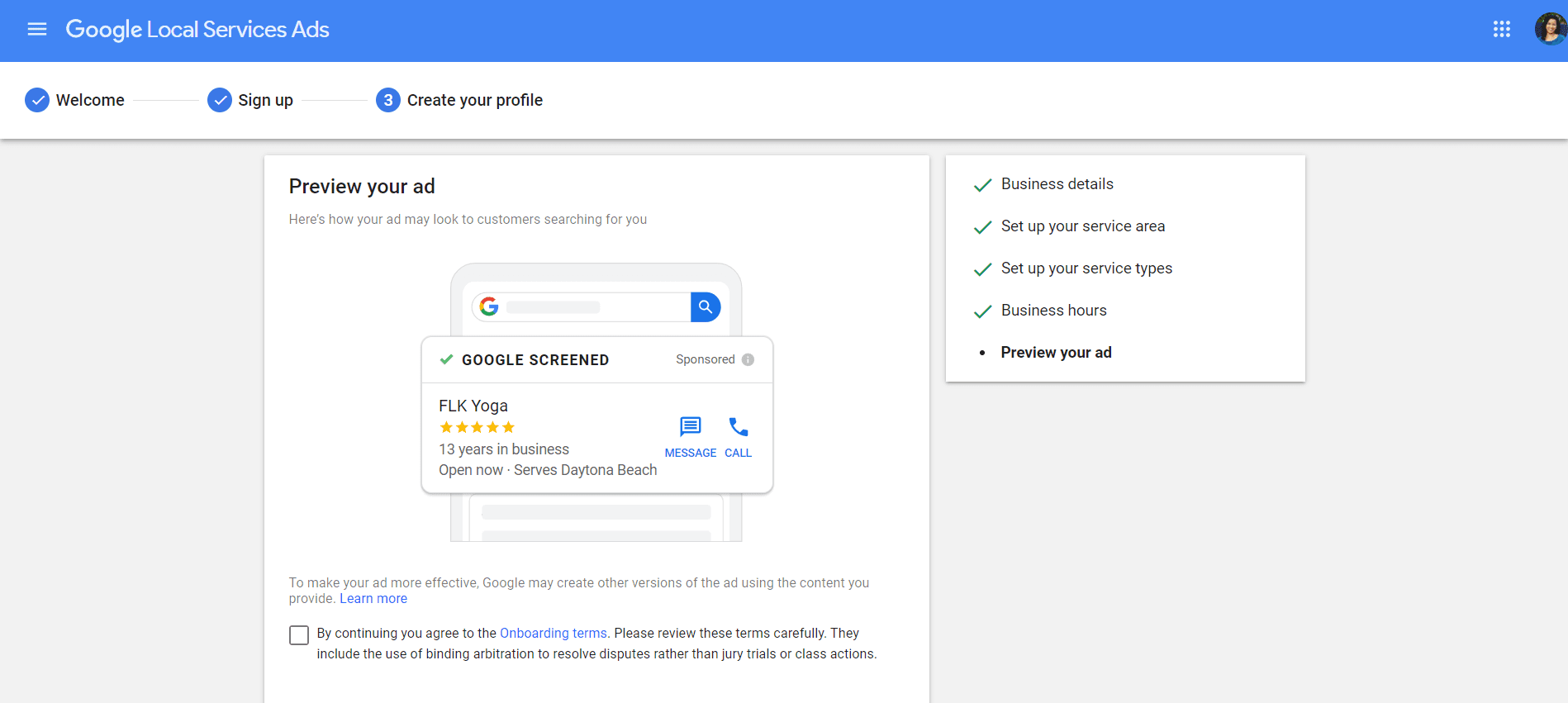 Google Local Services Ads Preview