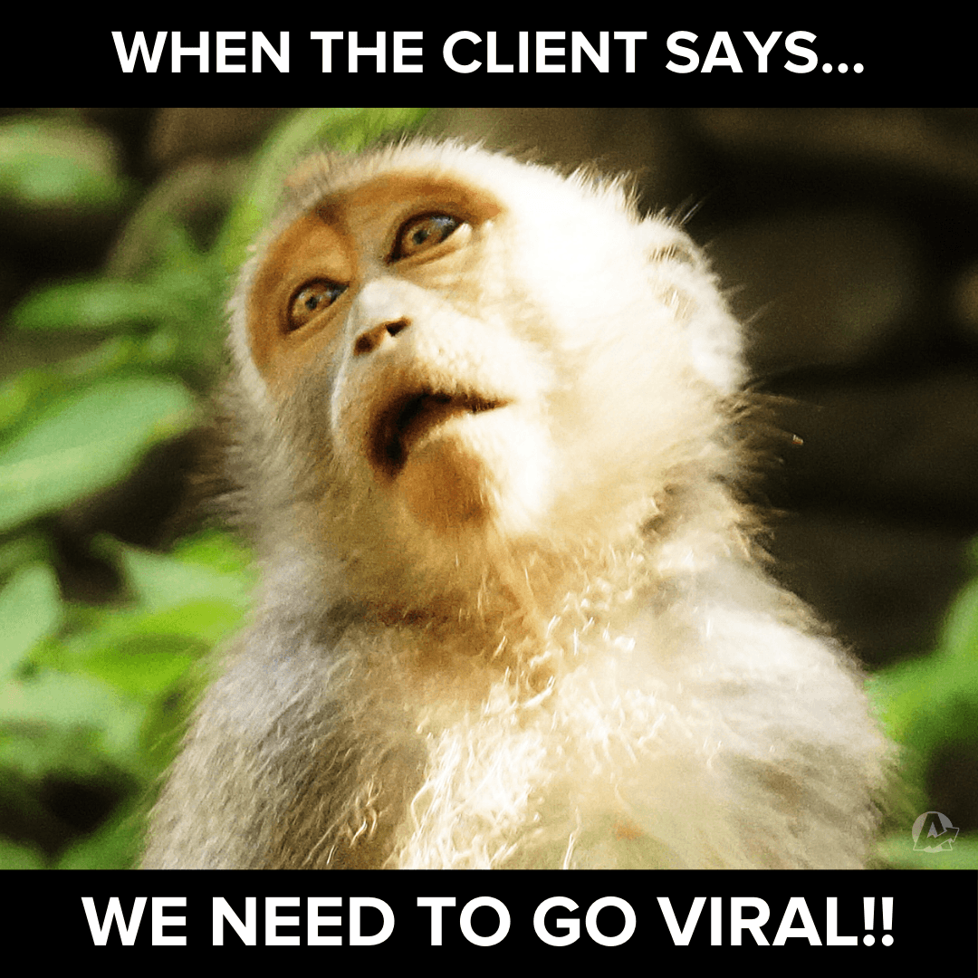 Funny Meme About When Your Clients Want To "Go Viral" Funny Meme About When Your Clients Want To "Go Viral"
