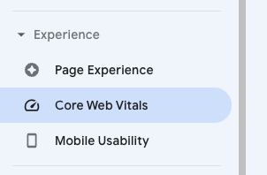 Examine core web vitals through Google Search Console.