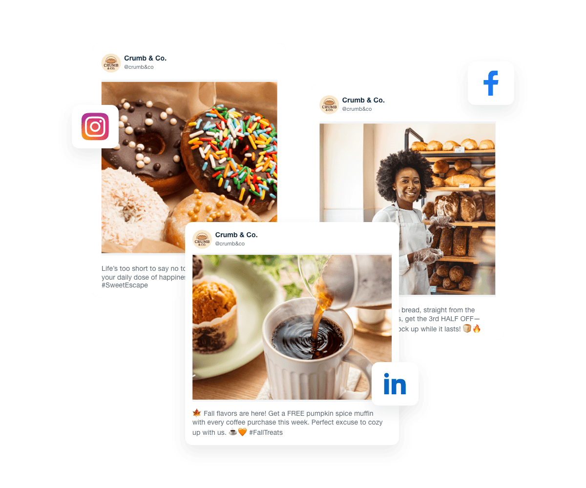 An example showing some existing social media posts included in a Social Media Proposal Template