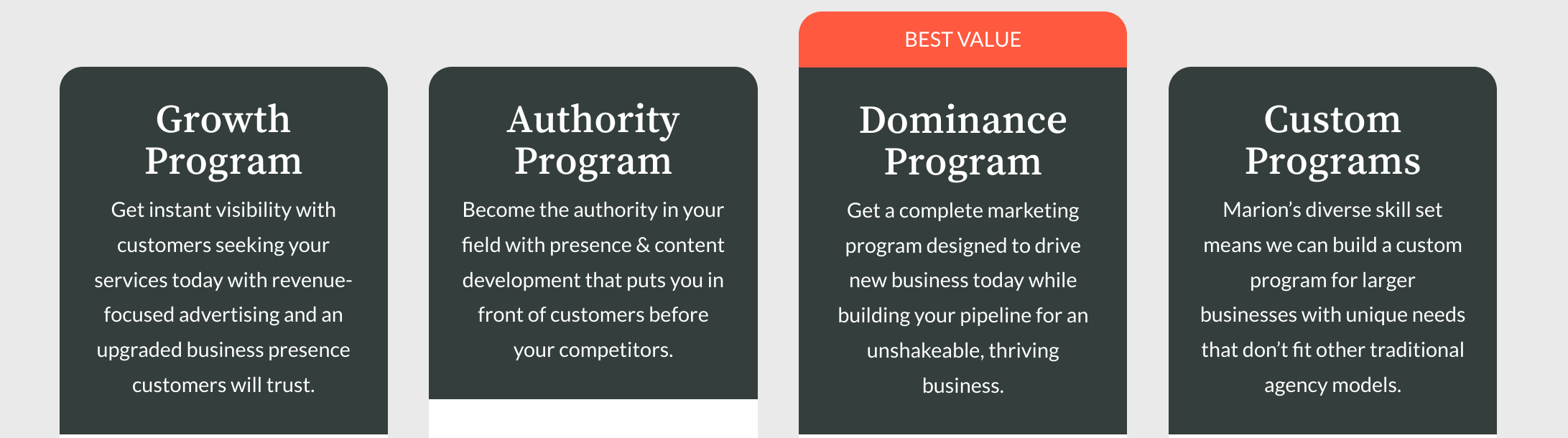 Marion Relationship Marketing Programs Marion Relationship Marketing Programs