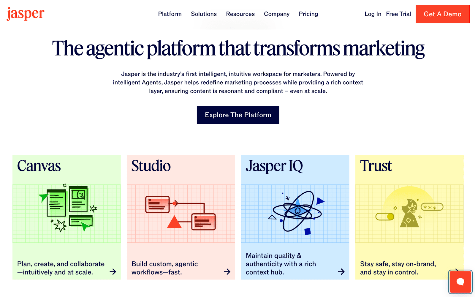 A screenshot of the Jasper marketing agency AI content tools website A screenshot of the Jasper marketing agency AI content tools website