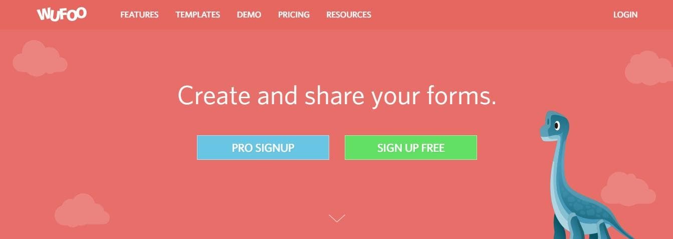 Wufoo website header Wufoo website header