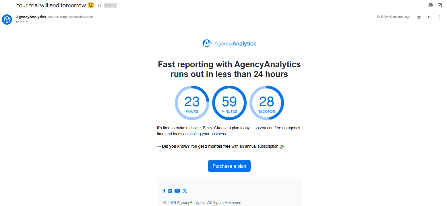 An Example of an AgencyAnalytics email campaign using popular emojis An Example of an AgencyAnalytics email campaign using popular emojis