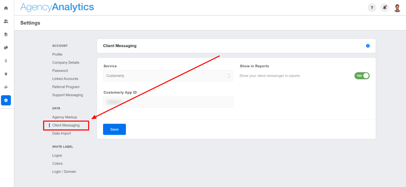 AgencyAnalytics Client Messaging Feature