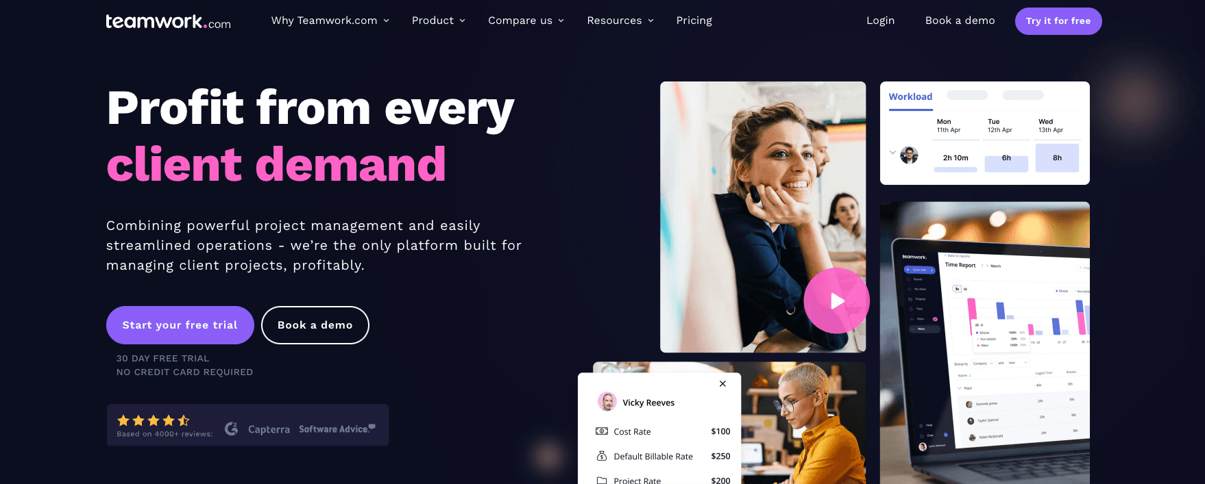 Teamwork Homepage Screenshot Teamwork Homepage Screenshot