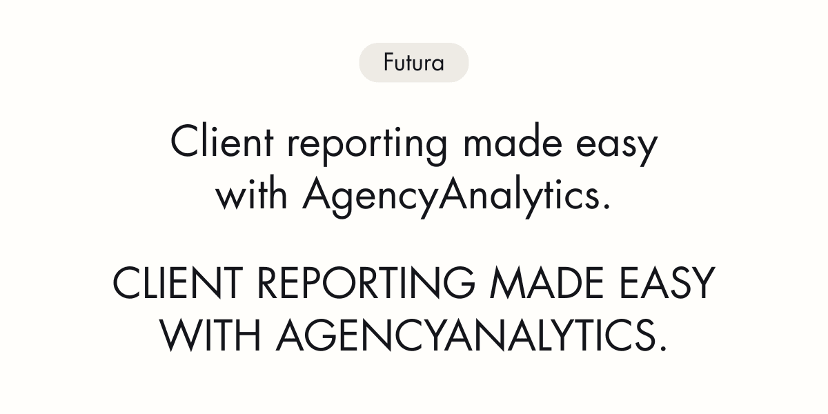 An example of the Futura font An example of the Futura font