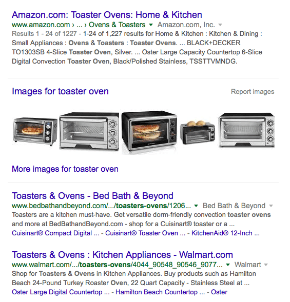 Google organic search results based on keyword intent for toaster ovens search Google organic search results based on keyword intent for toaster ovens search