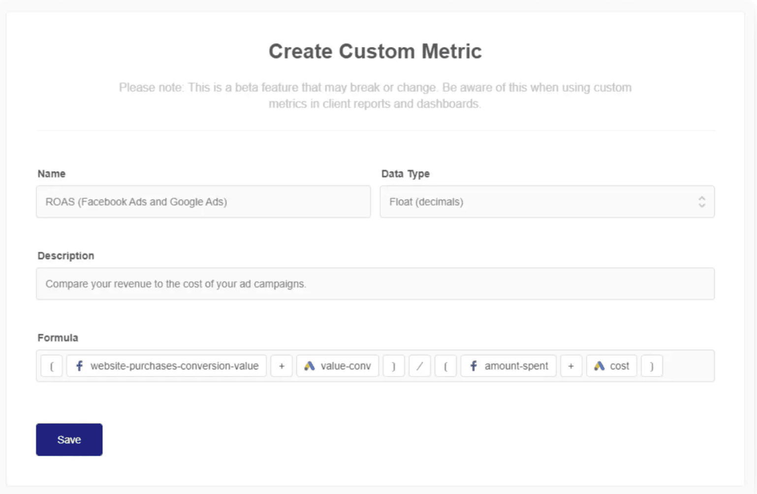 create a custom metric to showcase your success